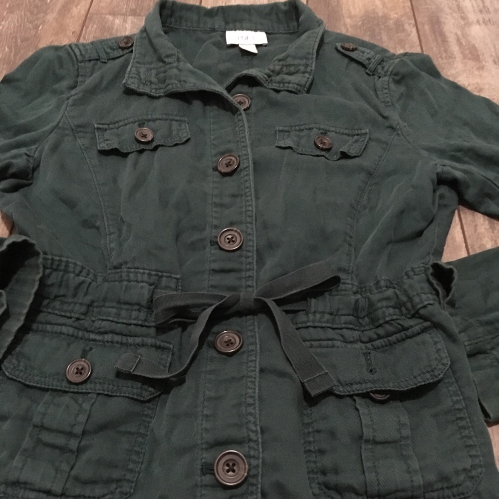 ⬇️ LOFT green drawstring utility jacket M - Picture 4 of 7